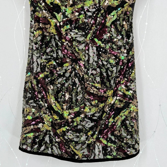 NWT ZARA Black Sequin Multicolored Mini Dress $119 - Picture 10 of 10